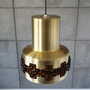 Vintage pendant lamp glass metal gold 1960s 2