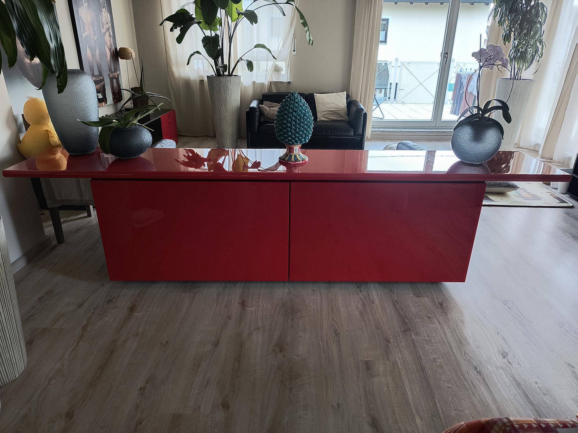 Sheraton Sideboard by Acerbis & Stoppino Red 1
