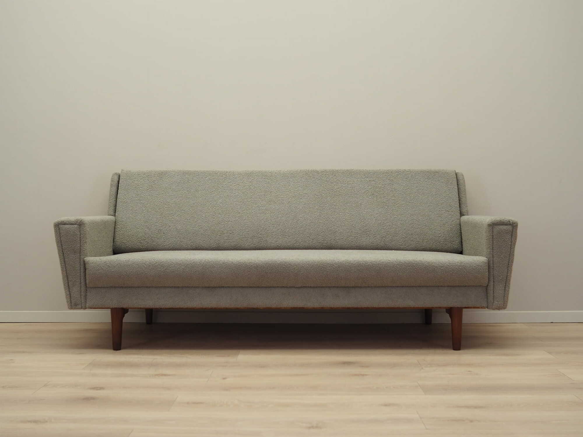 Schlafsofa Teakholz Textil Grau 1960er Jahre 1