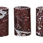 Salmo Set aus 3 Marmor-Teelichthaltern Rot 4