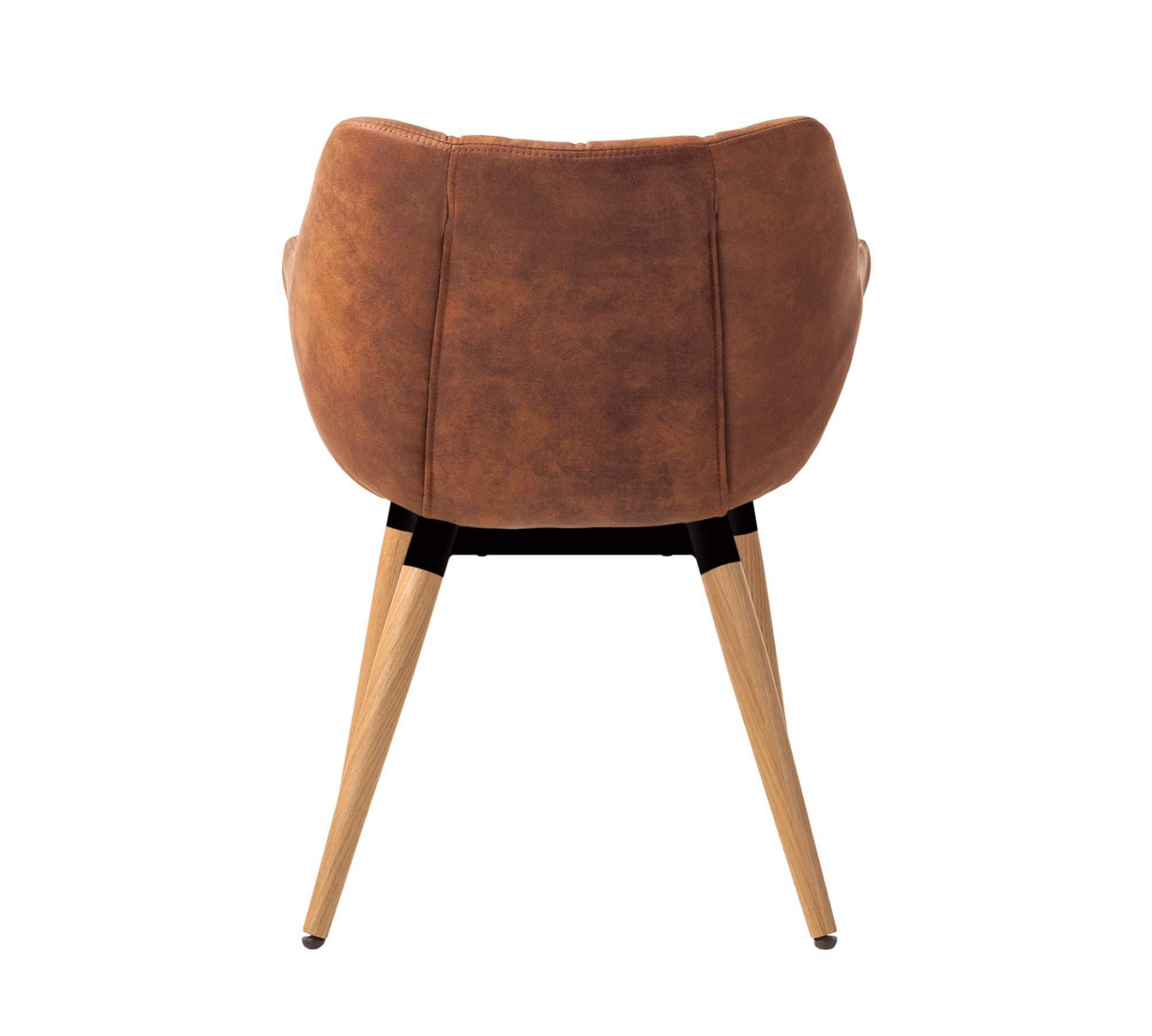 Armlehnstuhl Massivholz Vintage Cognac 3