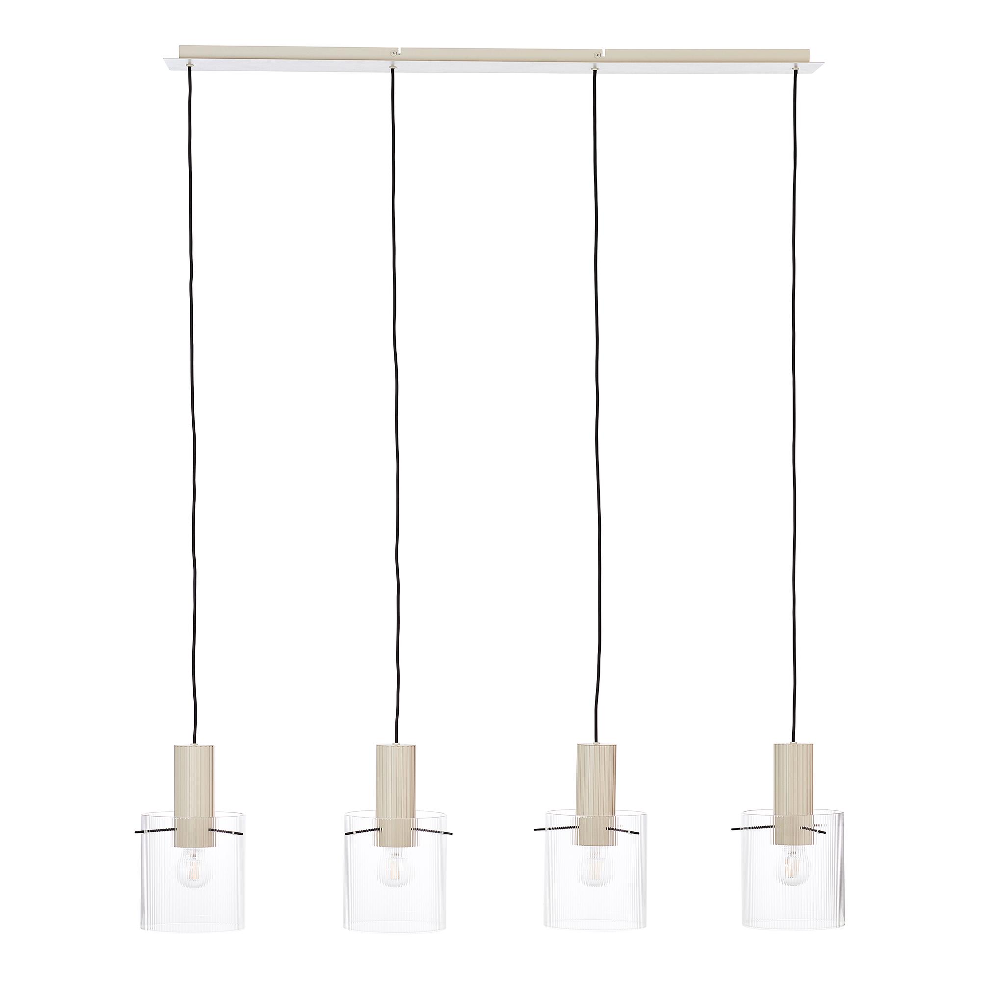 Pendelleuchte Göteburg 4-Flammig Aluminium Klarglas Beige 2