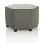 BAREO Hocker Stoff Sechseckig Grau 8