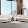 Ecksofa Textil Weiß 1