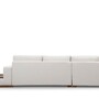 Modernes Sofa Récamiere Links Creme mit Tisch 6