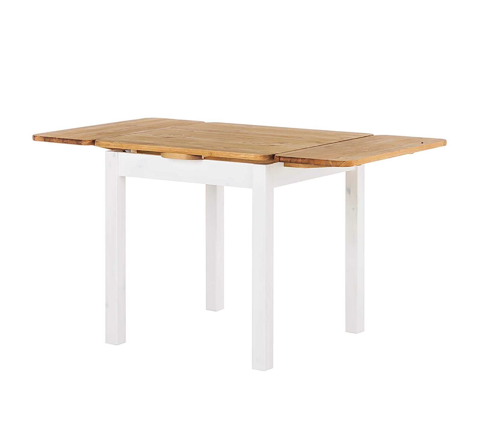 Esstisch Massivholz Kiefer Weiß Ausziehbar 1