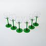 Wine glasses set Green 1970s 3