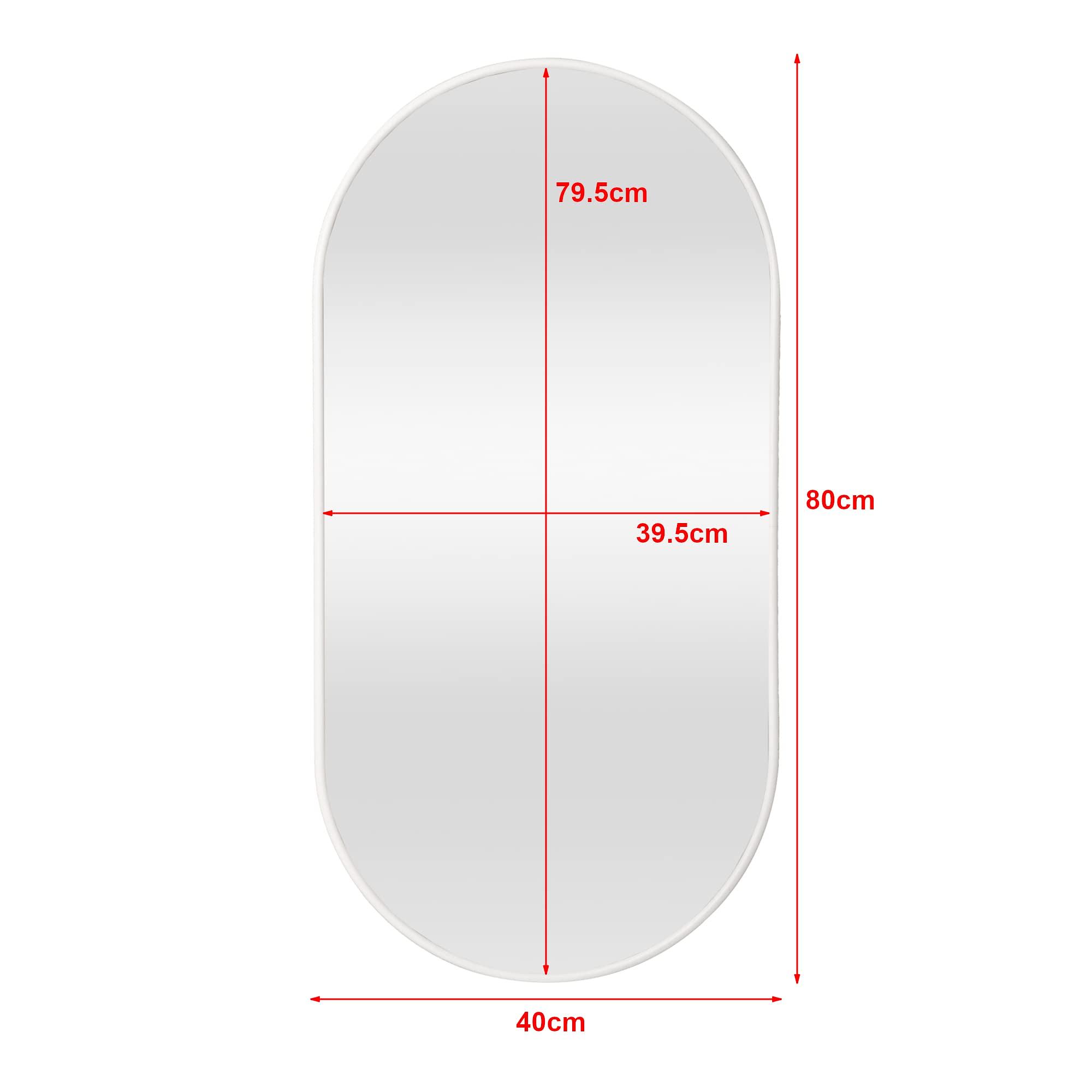 Wandspiegel Oval Weiß 3