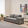 Perenna Sofa 3-Sitzer Leinen Grau 1