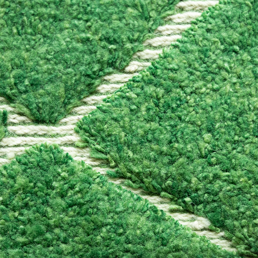 Rug HKLIVING Handmade Wool Green 1