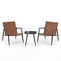 Jarda Balcony Set 3-piece Set Steel Polyrattan Black Brown 3