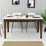 Milan Dining Table Walnut Brown Cream 145cm x 75cm 1