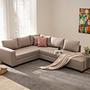 Aly Schlafsofa Récamiere Rechts Baumwolle Beige 0