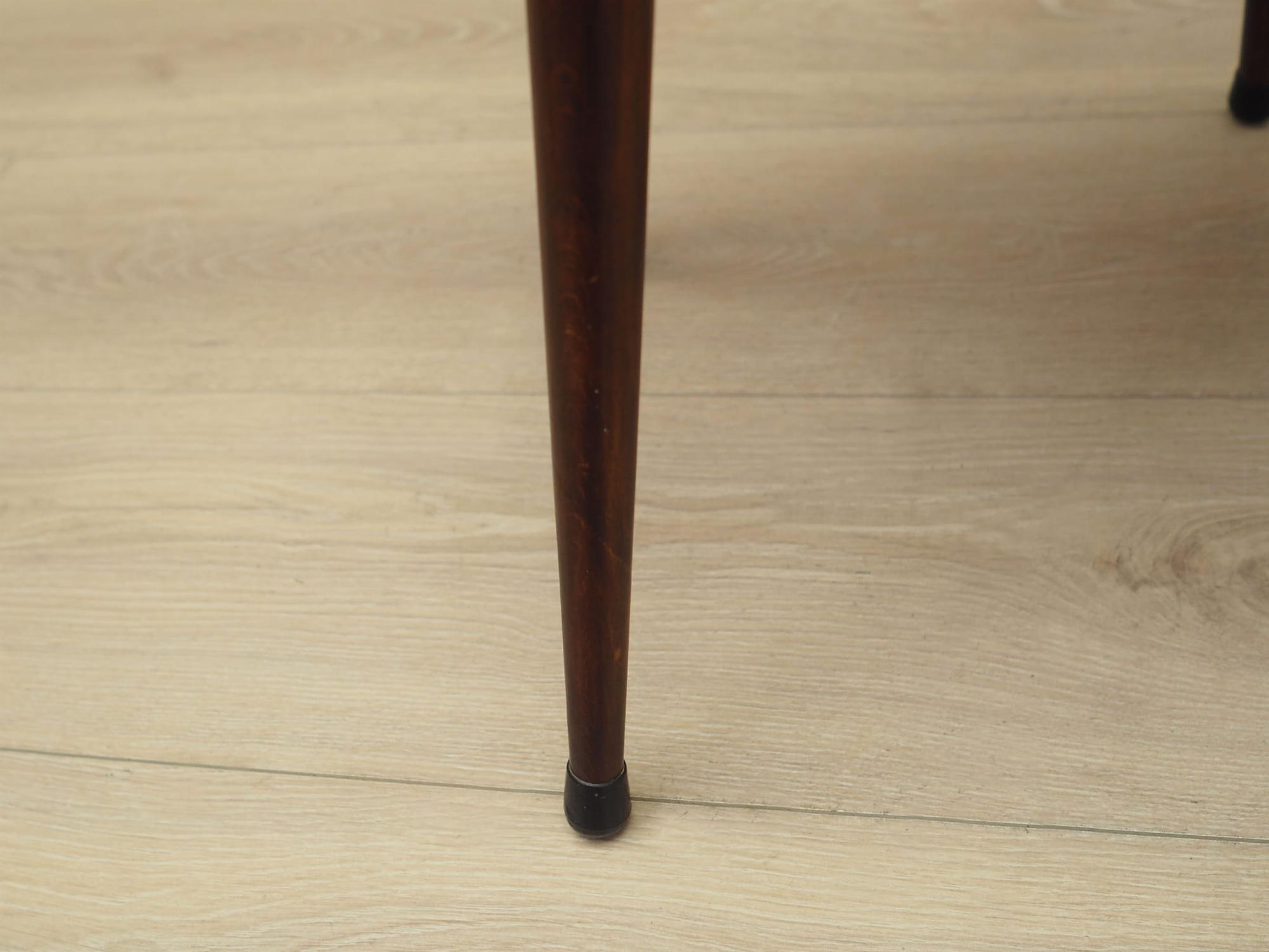 Vintage Stool Teak Brown 1970s 12