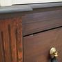 Vintage Tresor Stahl Holz Creme 1950er Jahre 12