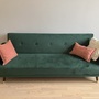 Schlafsofa 3-Sitzer Samt Metall Grün 0
