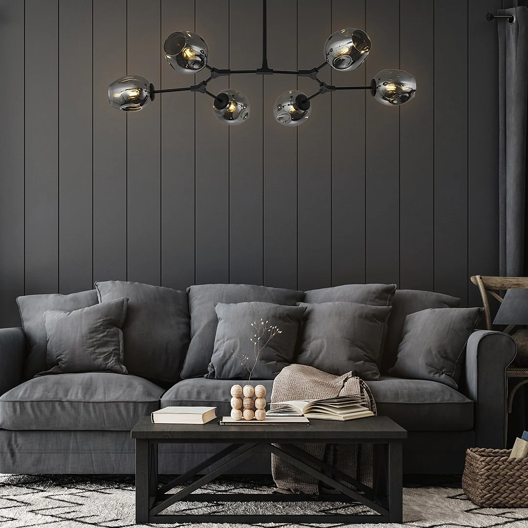 Uranos 6-light ceiling lamp Black 6