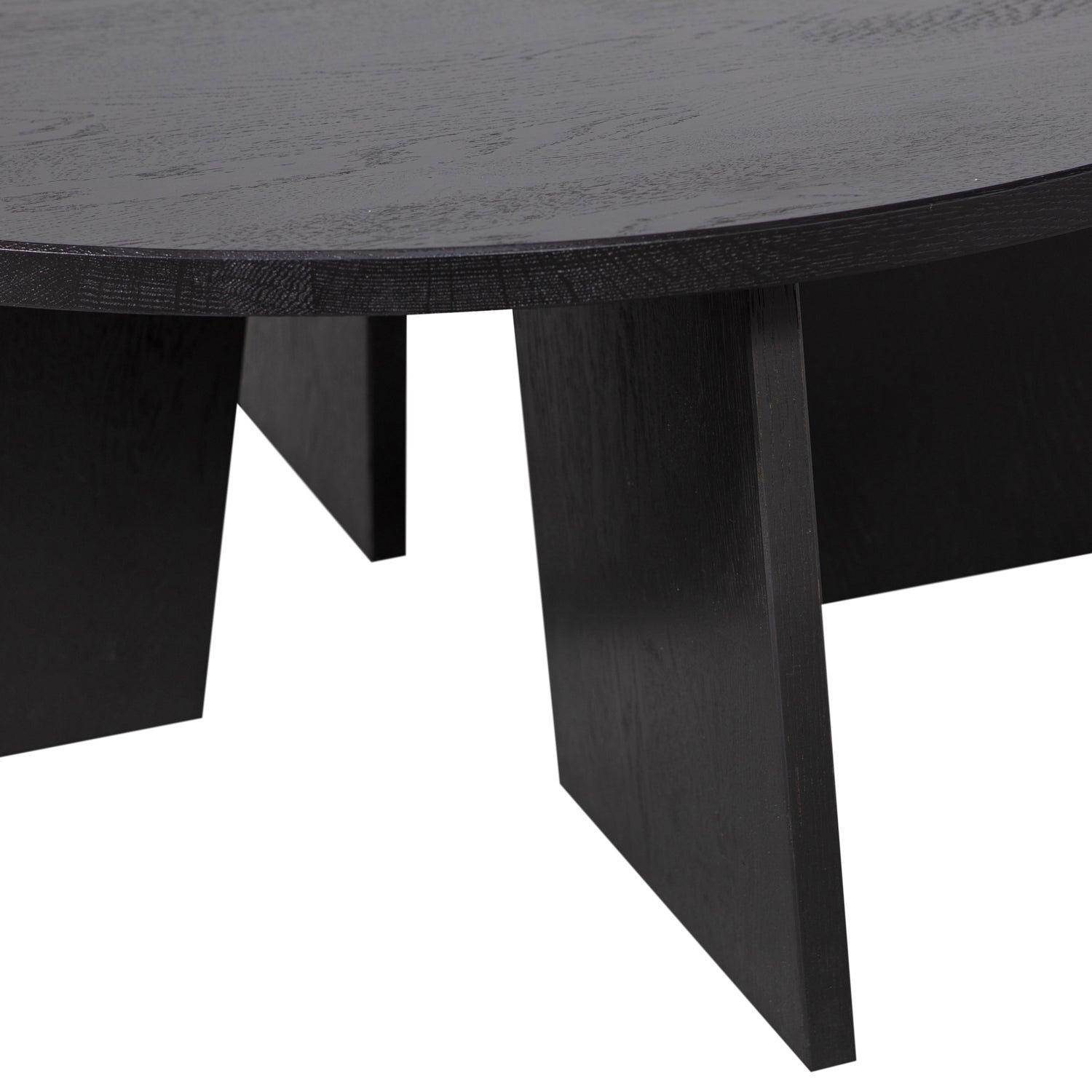 Fries Couchtisch Eichenholz Schwarz Ø 90cm 4
