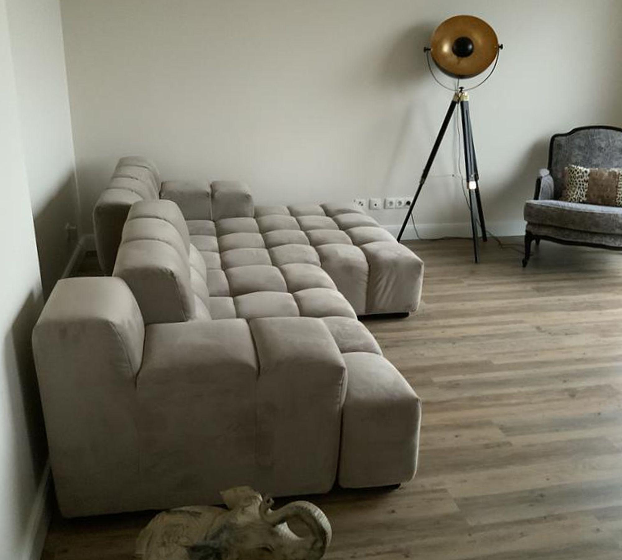 Palace Sofa Récamiere Rechts Samt Taupe 2