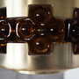 Vintage pendant lamp glass metal gold 1960s 3