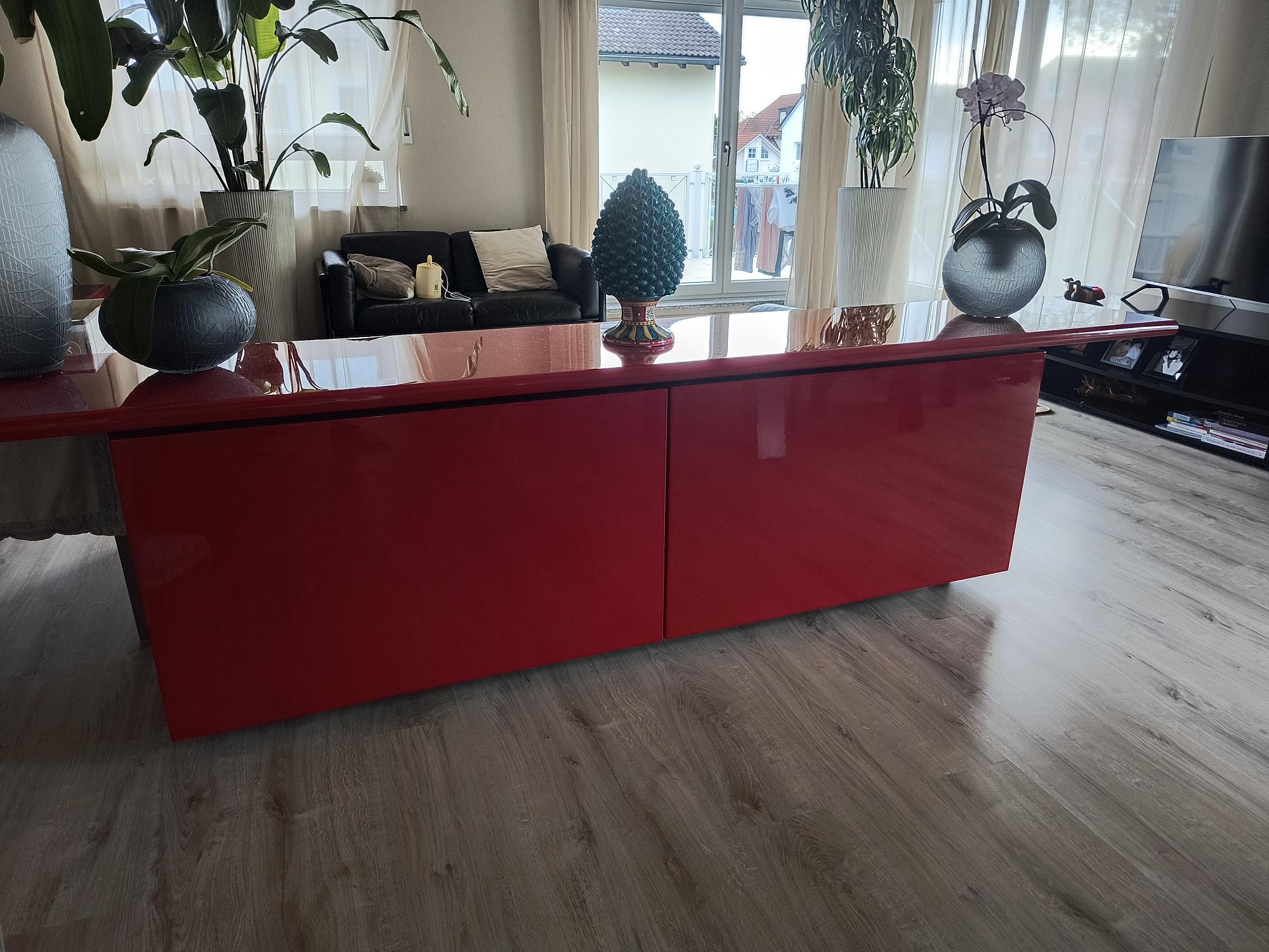 Sheraton Sideboard by Acerbis & Stoppino Red 2