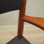 Vintage Stuhl Teakholz Leder Grau 1970er Jahre  8