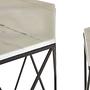 2x Arcana Sechseckigen Beistelltisch Marmor Metall 2