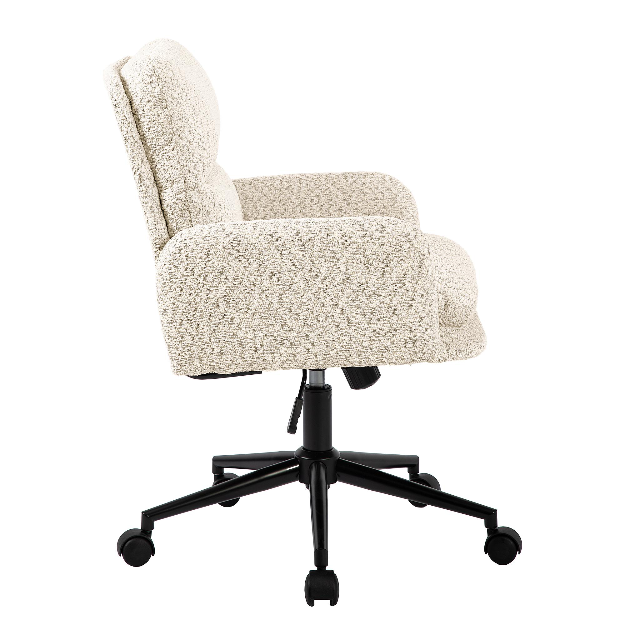 MUSUDA office chair textured fabric iron cream 3