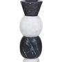 Oxana Multi-layered Candle Holder Marble Black White 1