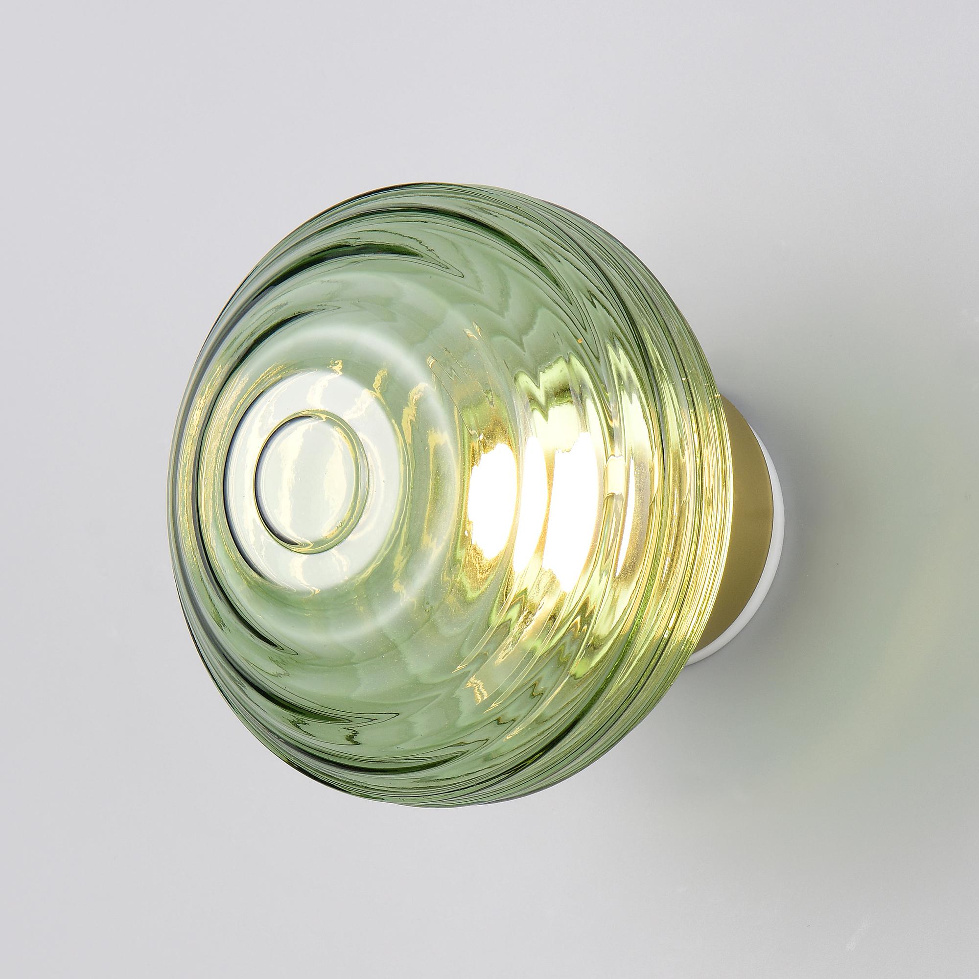 Earl LED-Wandleuchte 1-Flammig Farbglas Eisen Grün 0