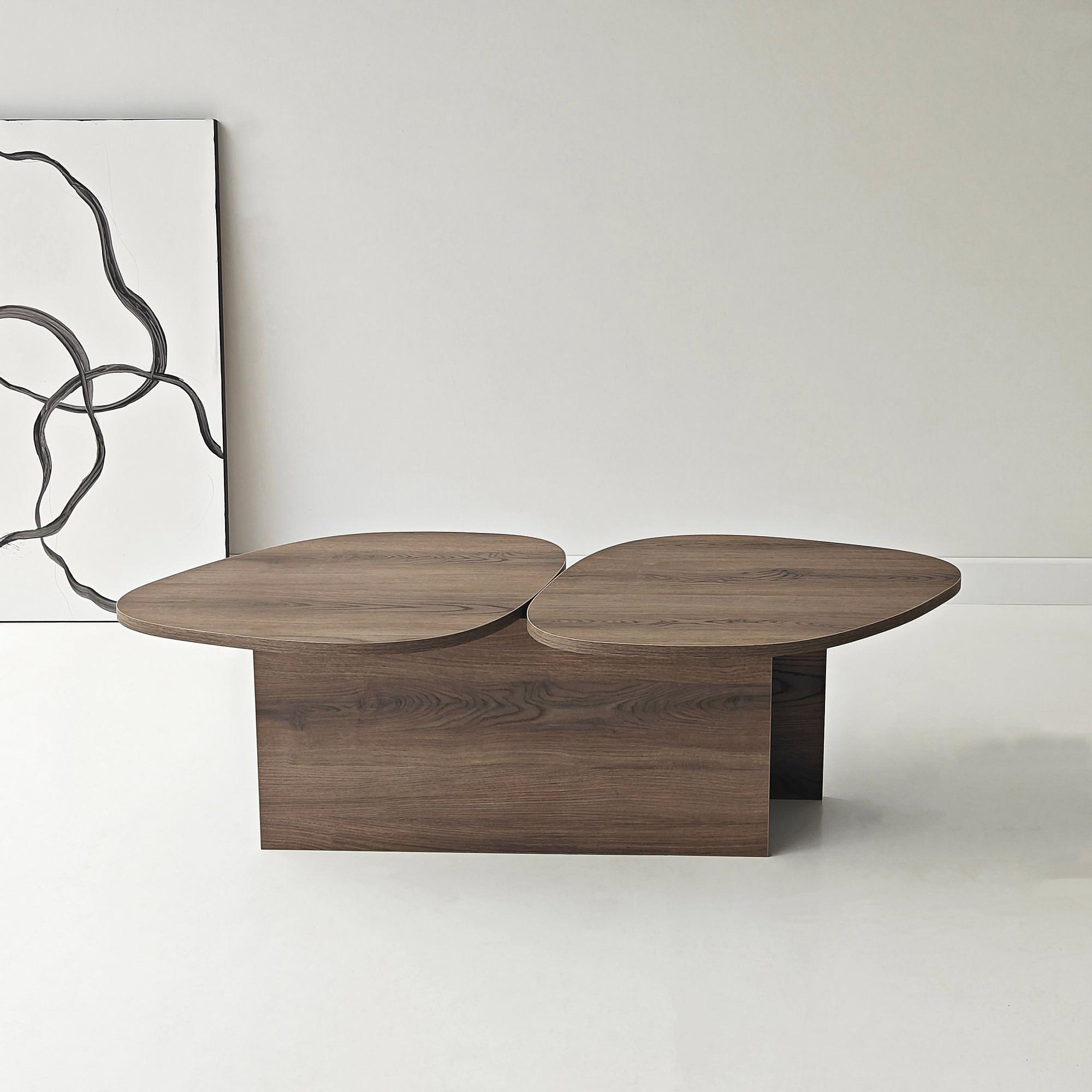 Stones Coffee Table Walnut Brown Look 0