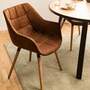 Armlehnstuhl Massivholz Vintage Cognac 4