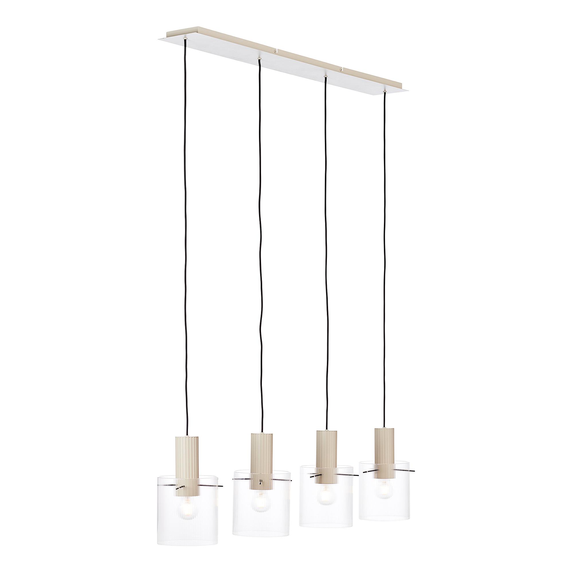 Pendelleuchte Göteburg 4-Flammig Aluminium Klarglas Beige 3