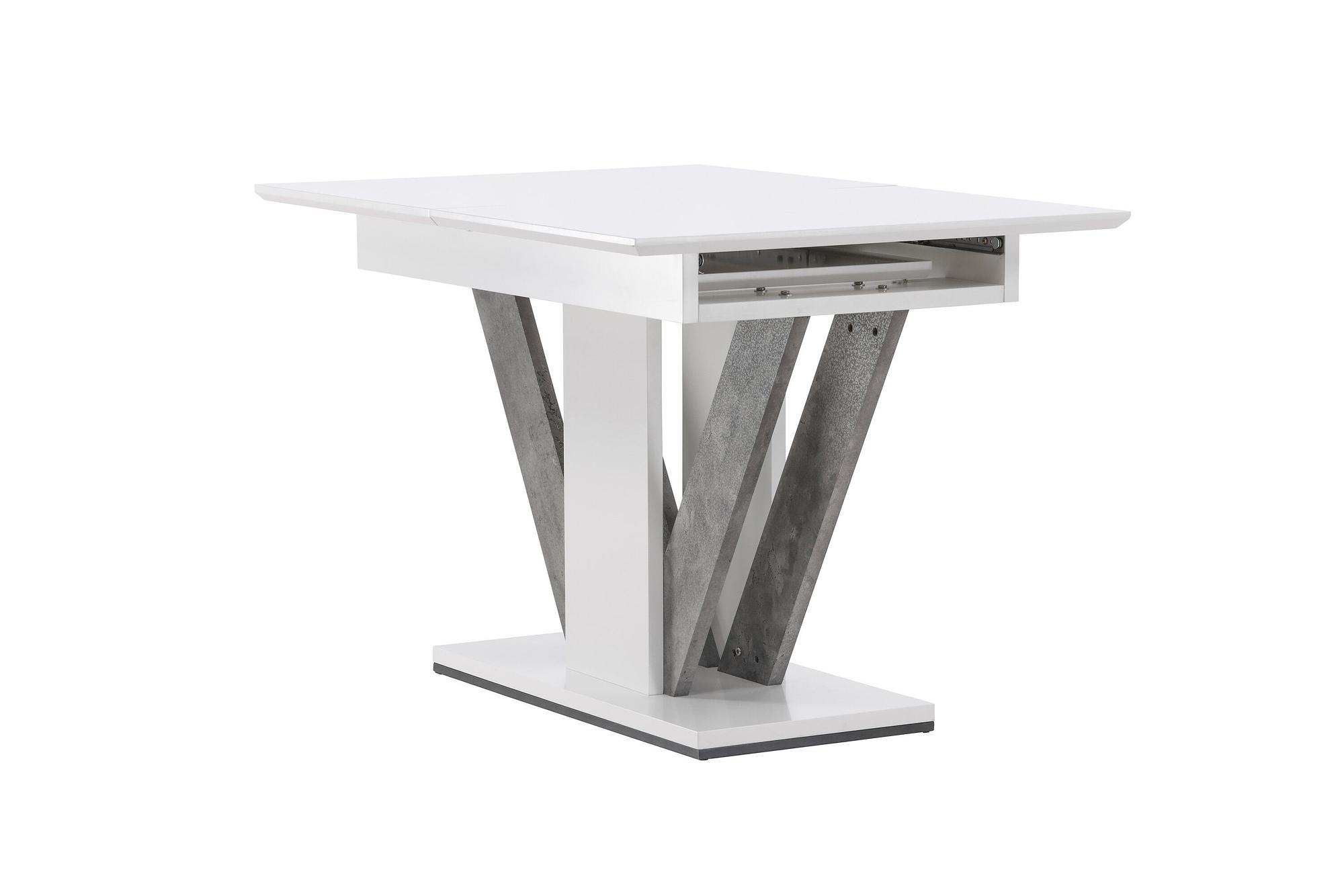 Disa  Dining table  MDF White/Grey 120/160×80 8