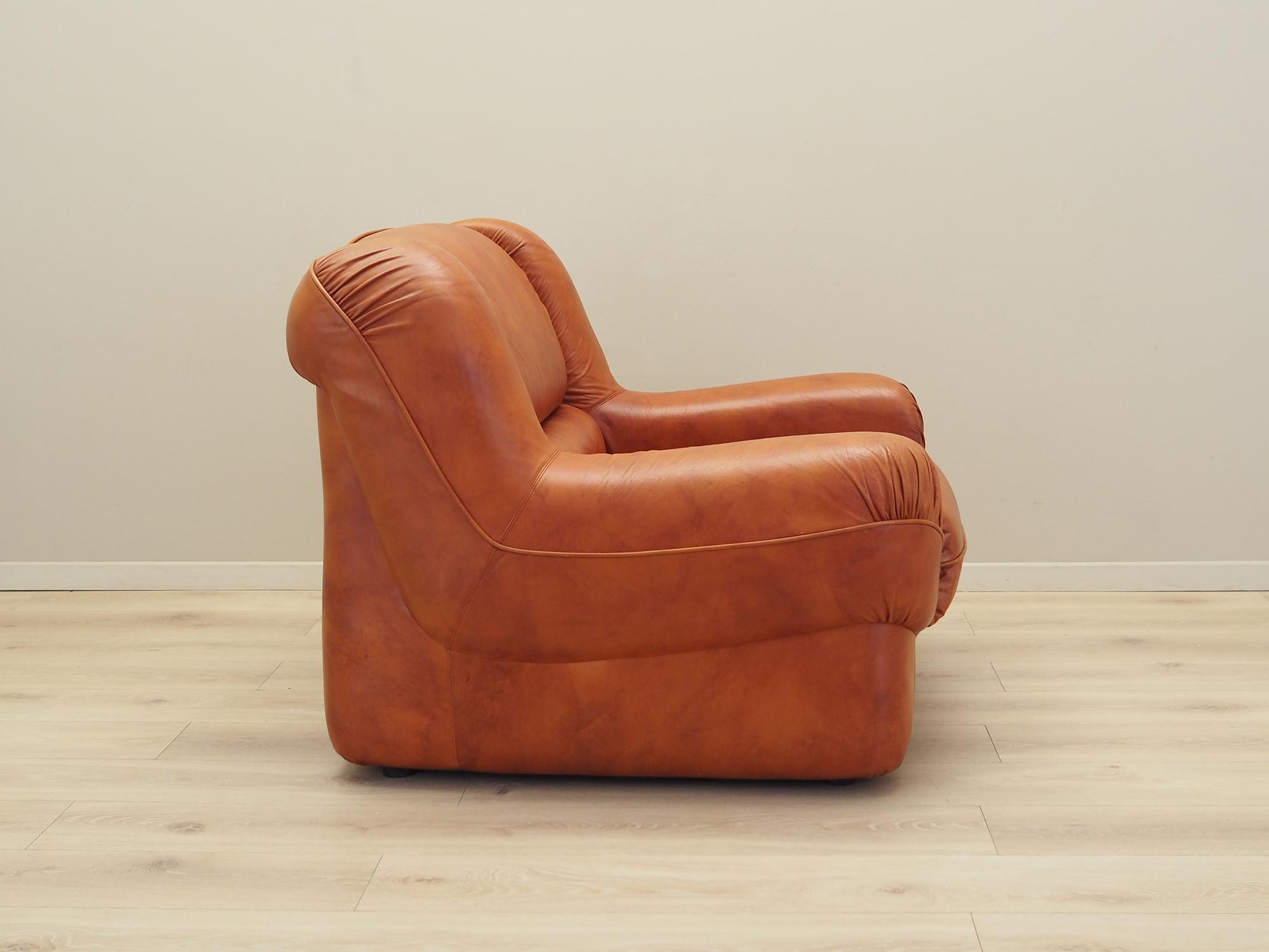 Sessel Leder Braun 1970er Jahre 7