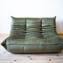 Divano Togo 2 posti velluto verde cachi 0