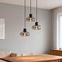 Pendant light Laport cast iron 3-light smoked glass black 2