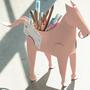 Pferd Schreibtischhelfer aus 100% Recyceltem Leder Pink 0