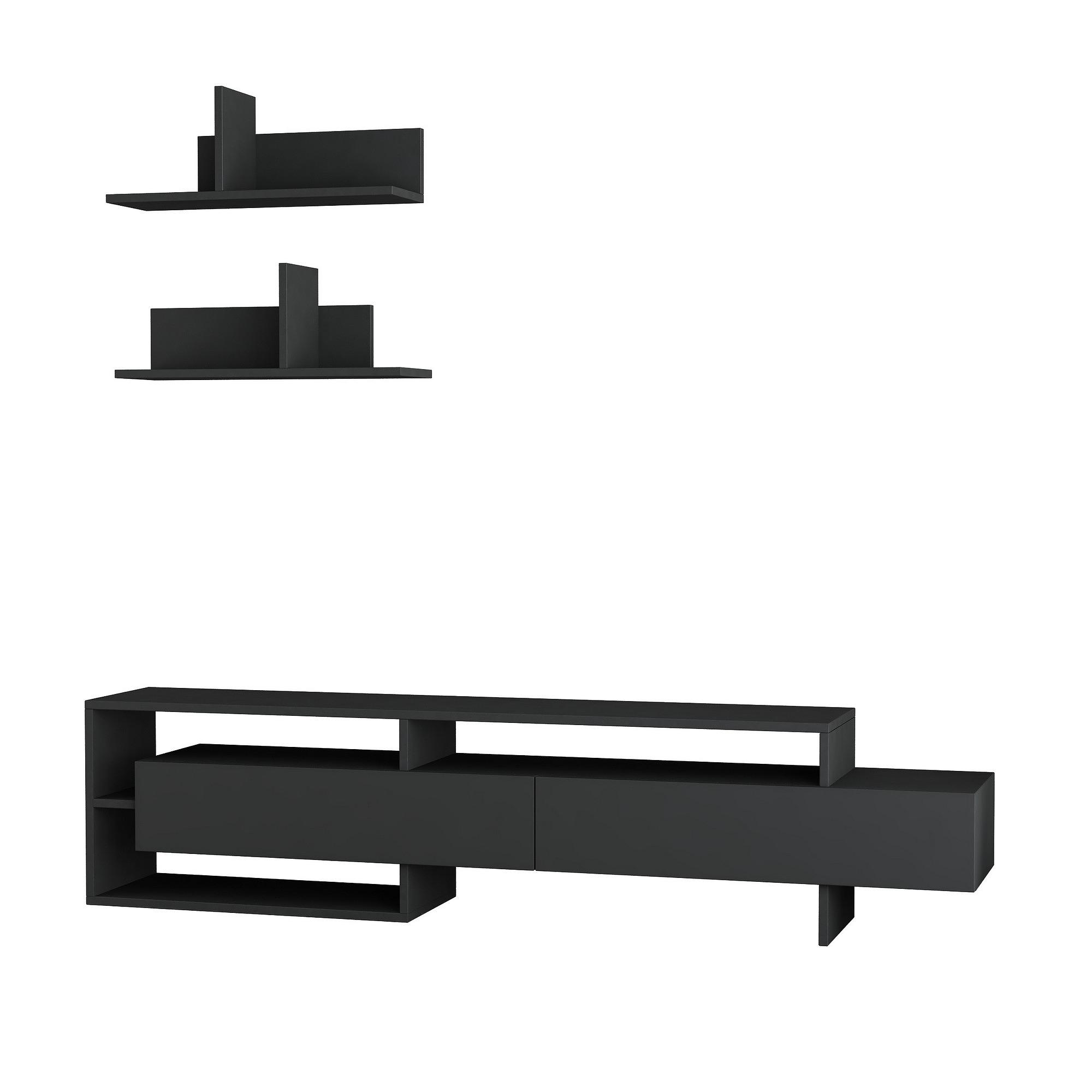 Gara Lowboard with Wall Shelf Anthracite 2