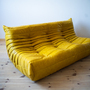 Togo Sofa 3-Seater Pull-Up Leather Yellow 1