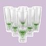 6x Vintage Space Age Trinkglas Kristall Grün 1960er Jahre 0