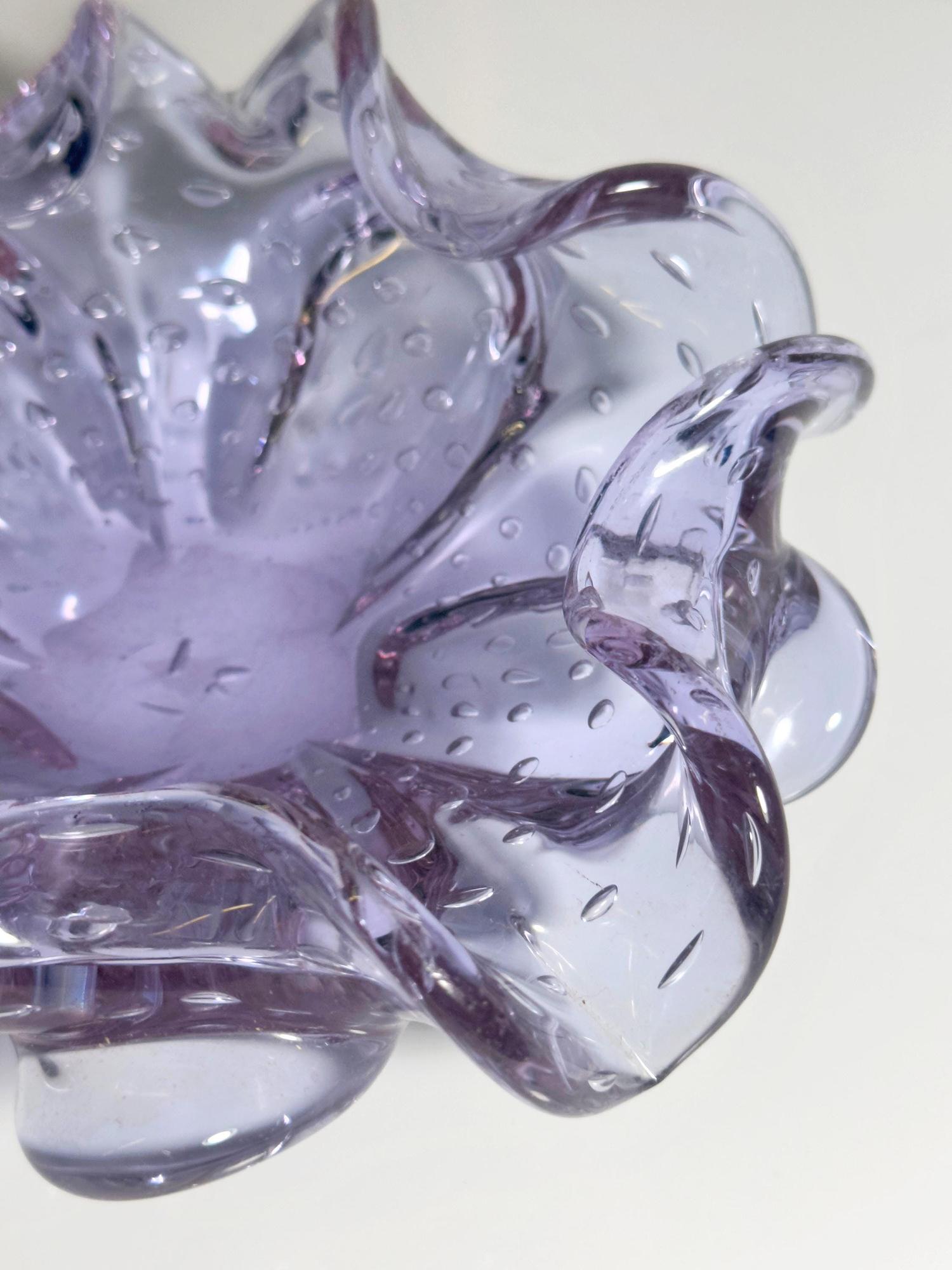 Vintage Ashtray Alexandrite Glass Lilac 50s 1