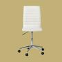 Office swivel chair Vegan leather White 1