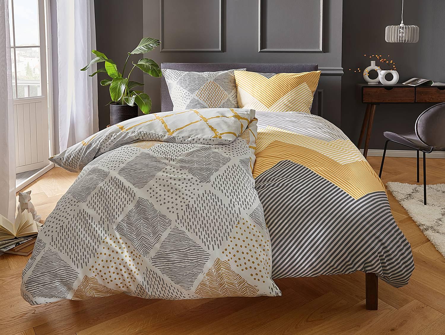 Smilla Bed Linen Cotton Sateen Graphite 135x200cm 2
