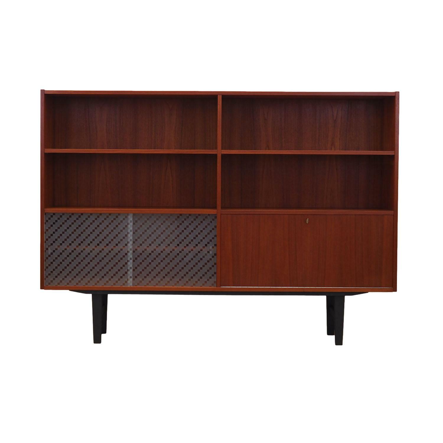 Vintage Bücherregal Teakholz Braun 1970er Jahre 0