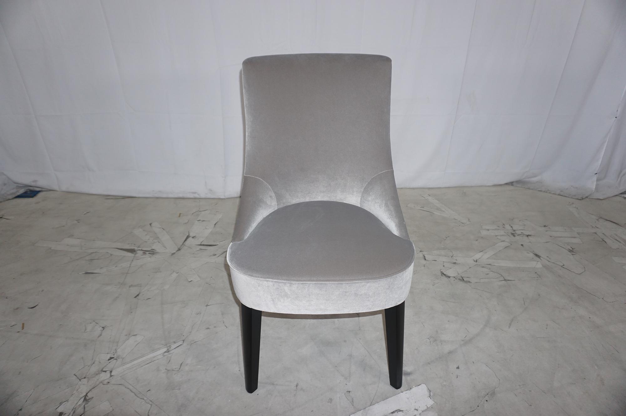 3x Esszimmerstuhl Holz Samt Grau Silber  4