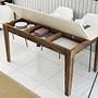 Milan Dining Table Walnut Brown Cream 145cm x 75cm 3