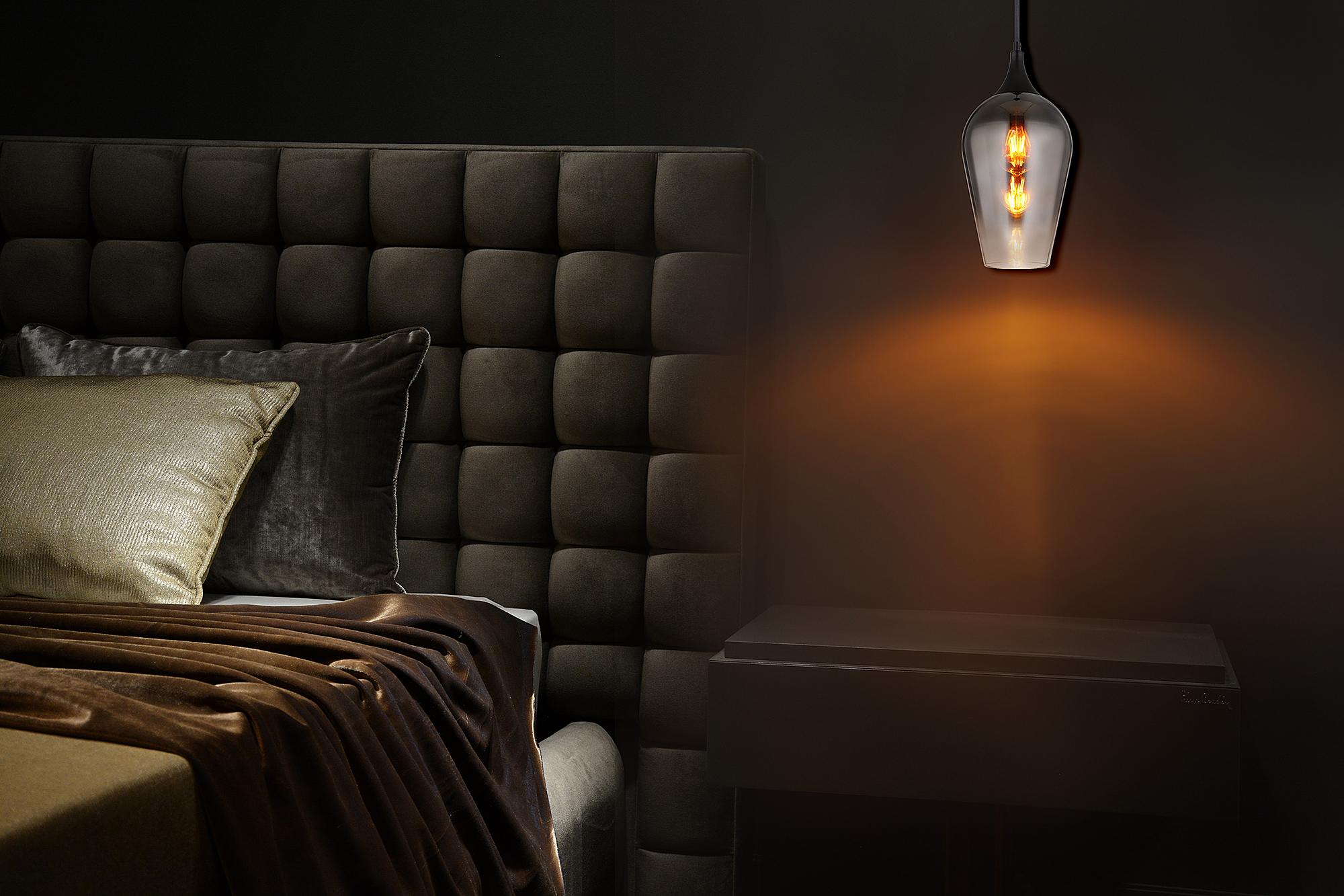 Pendelleuchte Lavus Typ D Farbglas / Eisen 1-flammig Silber 2