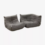 Togo Lounge Set 2-tlg. Webstoff Warmgrau 0