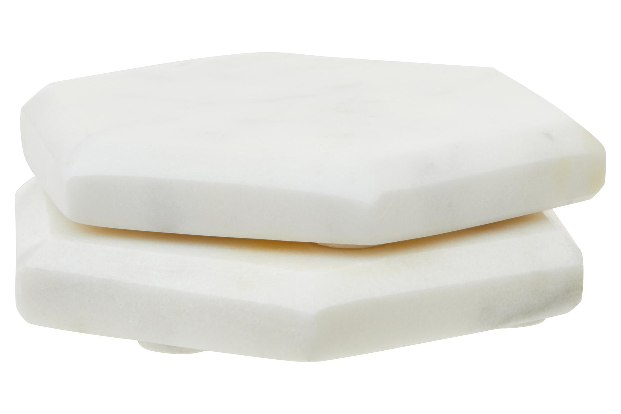 4x Kindia SetMarmor Sechseck Untersetzern  Weiß
 1